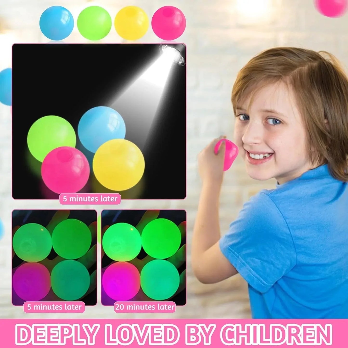 Sticky Ceiling Balls (Glow in UV Light)