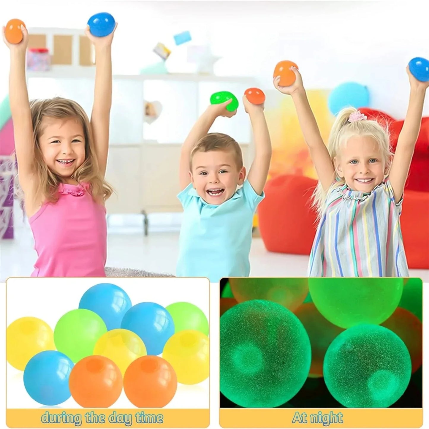 Sticky Ceiling Balls (Glow in UV Light)