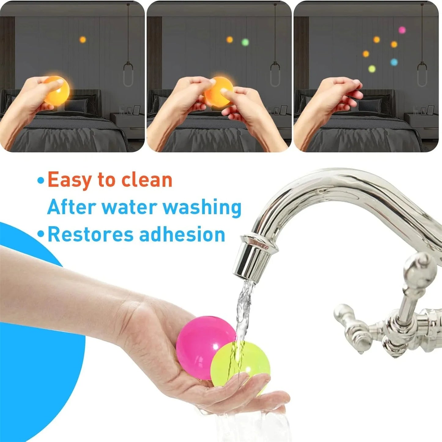Sticky Ceiling Balls (Glow in UV Light)
