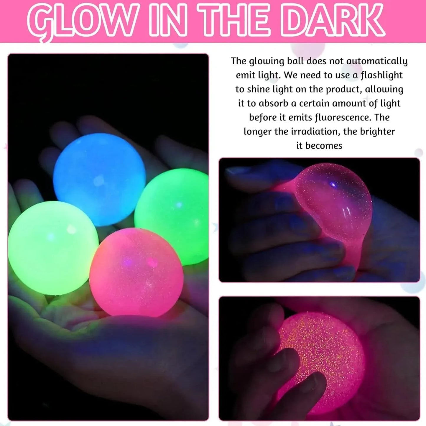 Sticky Ceiling Balls (Glow in UV Light)