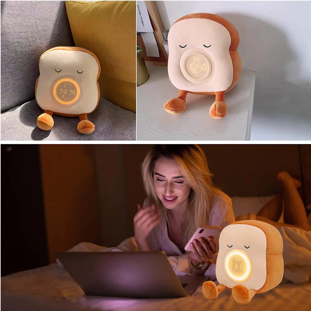 Toast Plush Alarm Clock Lamp