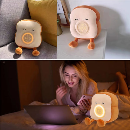 Toast Plush Alarm Clock Lamp